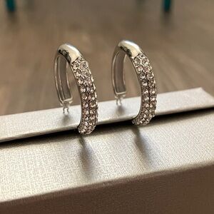 Crystal and steel Hoop Earrings